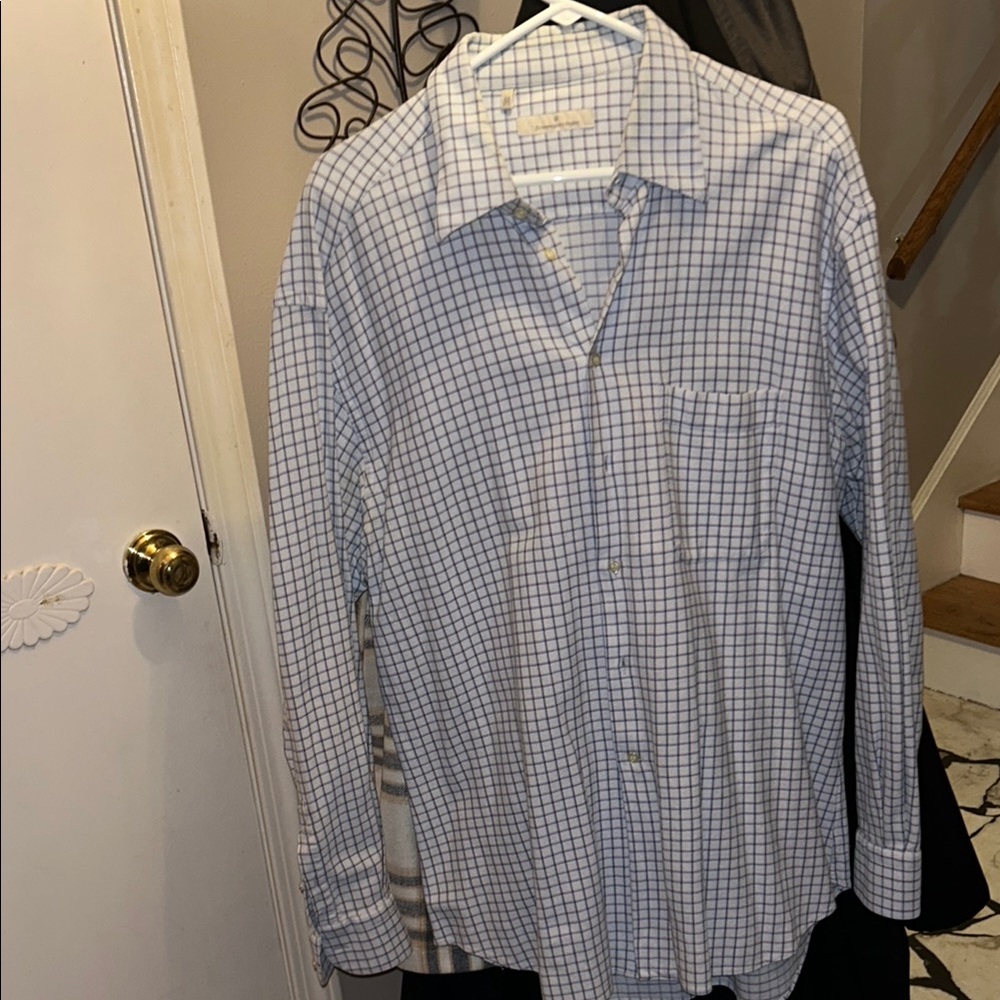 Ermenegildo Zegna Blue Button Down Dress Shirt